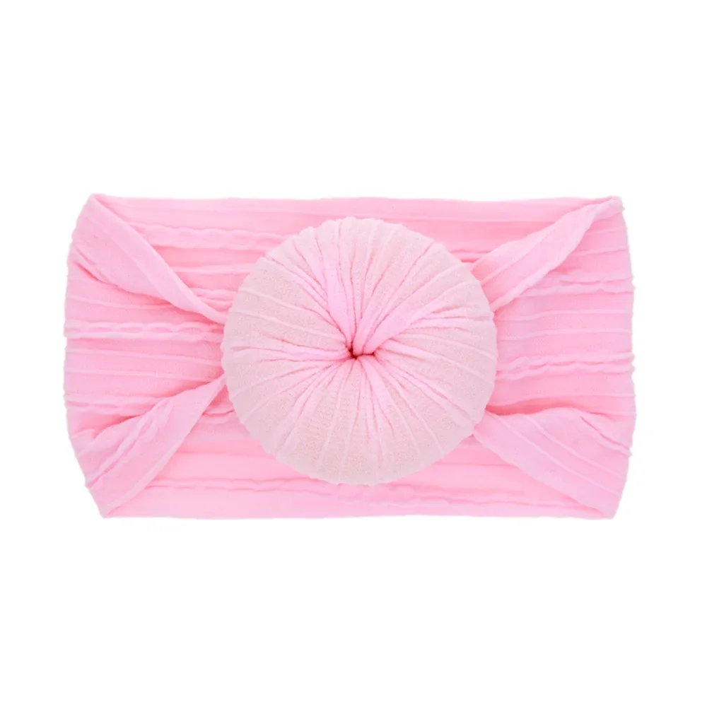 1PCS Round Ball Knot Baby Headband Donut Nylon Stripe Kids Girls Headwraps Children Bithday Gifts Headwear