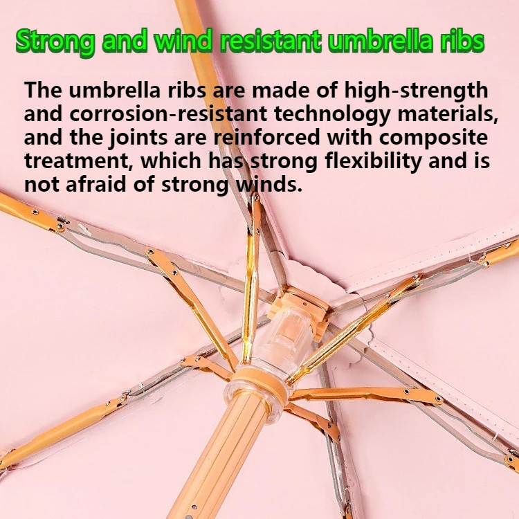 خصم 30% على 6 مظلة شمسية مزدوجة الأغراض للطقس والمطر، واقي من الشمس، حماية من الأشعة فوق البنفسجية، طباعة غراء ملون، هدية مظلة #4