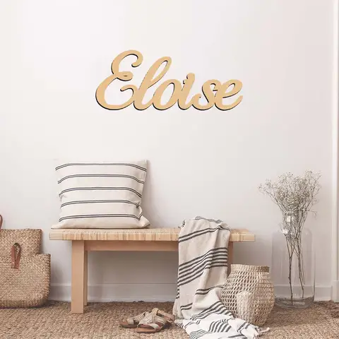 1pc Creative Eloise example Customized Name Laser-Cut Sign Wood Material Wooden Decor Unfinished Wood for Painting or Glittering
