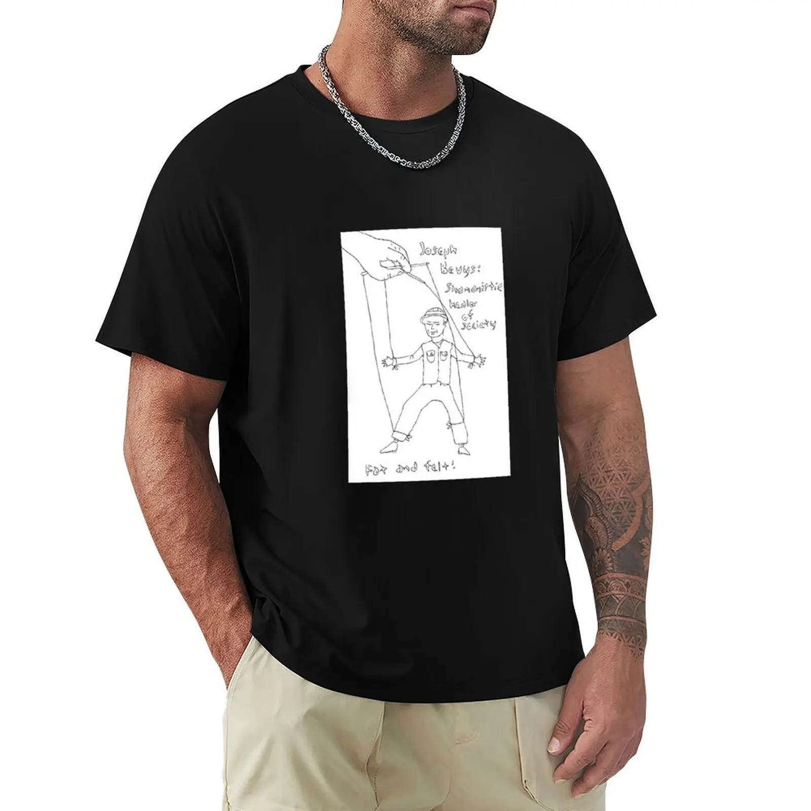 Joseph Beuys drawing from my top twenty five intellectuals series by Luke Foster T-Shirt Soft Anti-Shrink Cotton Tee