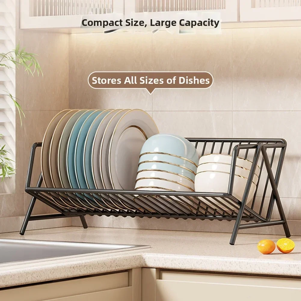 

Большая современная сушилка для посуды черно-белого цвета, настольная подставка для кухонных принадлежностей с дренажной доской