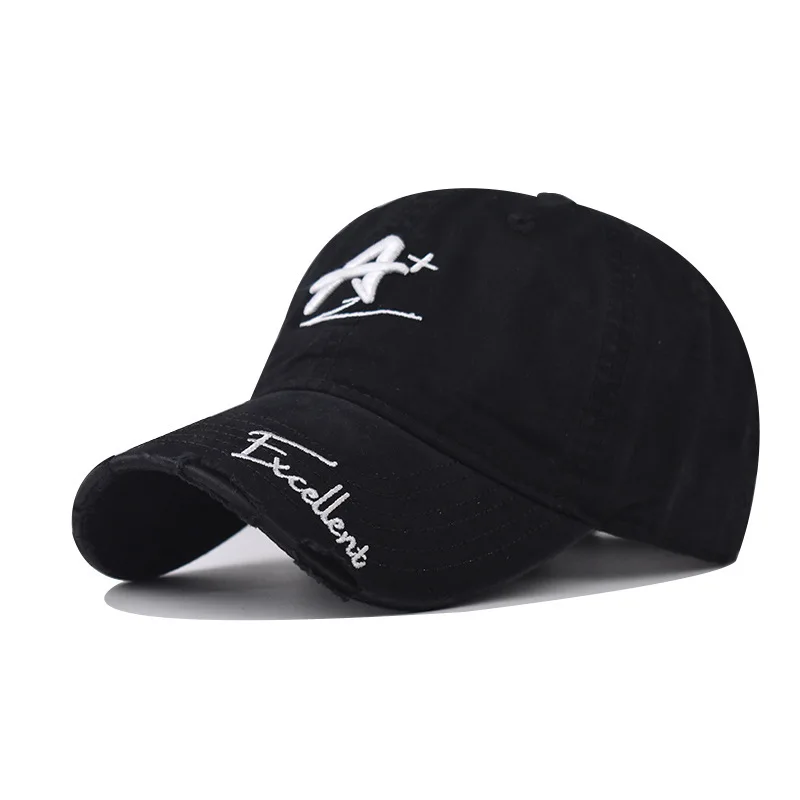 

Washed Vintage Distressed Embroidered Baseball New Fabric Outdoor English Letter Washed Cotton Golf Dad Hat