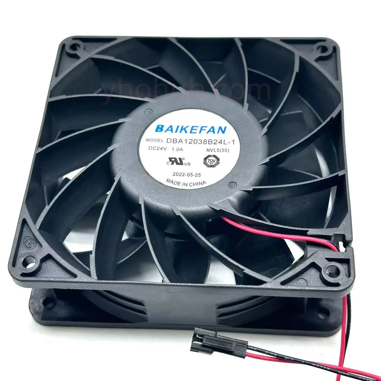 baikefan-dba12038b24l-1-dc-24v-10a-120x120x38mm-2線式サーバー冷却ファン