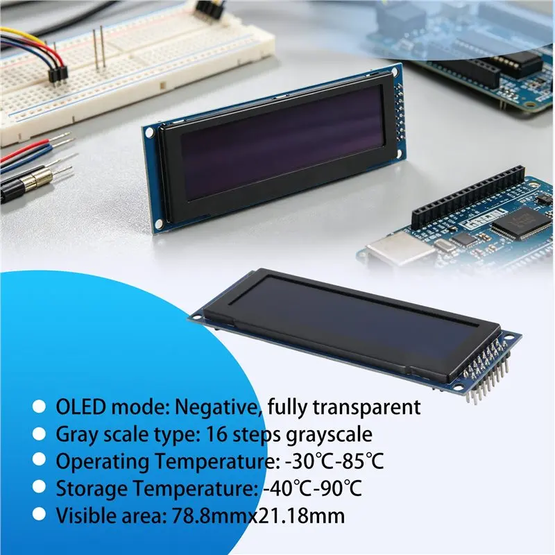 AT82-3.12 Inch OLED Display 256X64 SSD1322 Driver Graphic LCD Module Parallel/SPI Soldering Pin For Arduino/C51