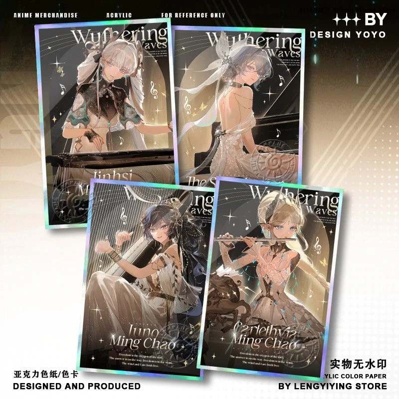 

Wuthering Waves Iuno The Shorekeeper Jinhsi Shikishi Colored Paper Game Acrylic Laser Double Flash Ornament Signature Card