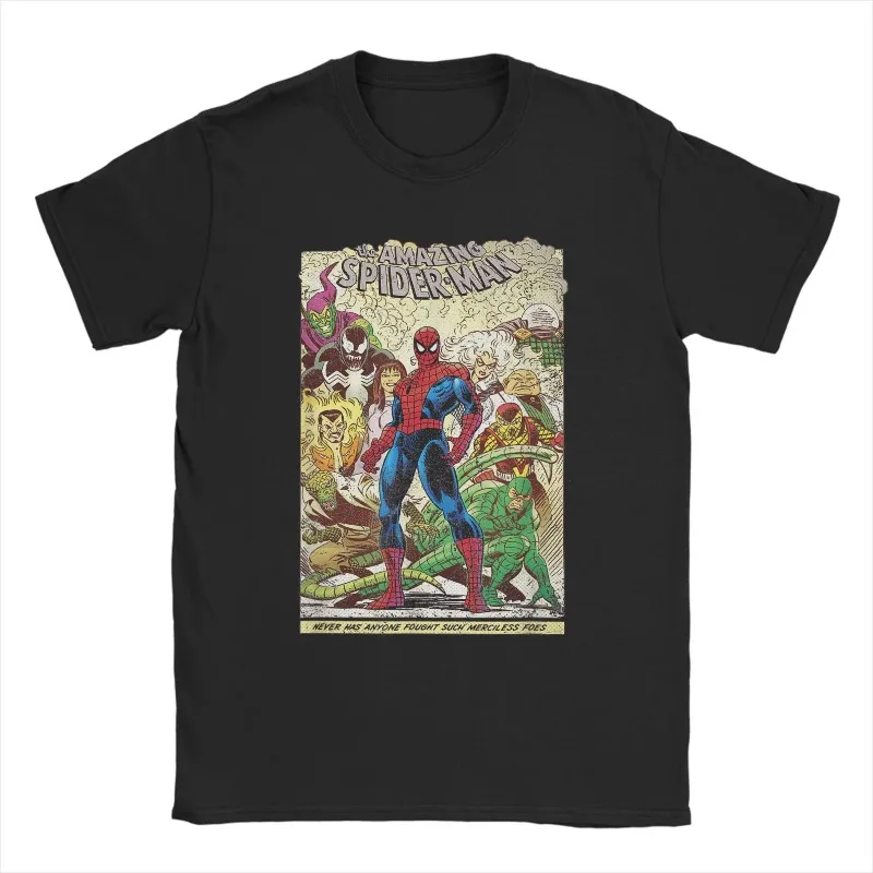 

Marvel Spider-Man Comics Hand-painted T-shirt 2025 Summer New Men's and Women's Street Fashion Loose Casual Short-sleeved Top