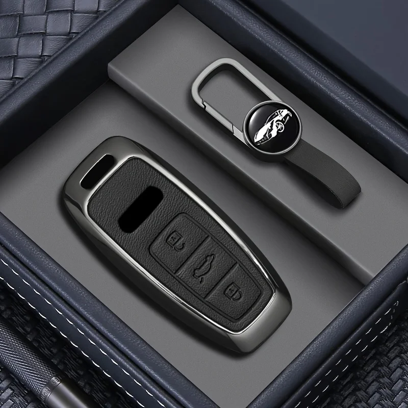 Schlüsselhülle im Legierungsstil für Audi A3 A4 B9 A6 A7 4K A8 E-tron Q5 Q8 C8 D5 SQ8 – Schutzhülle und Zubehör – Detail 2