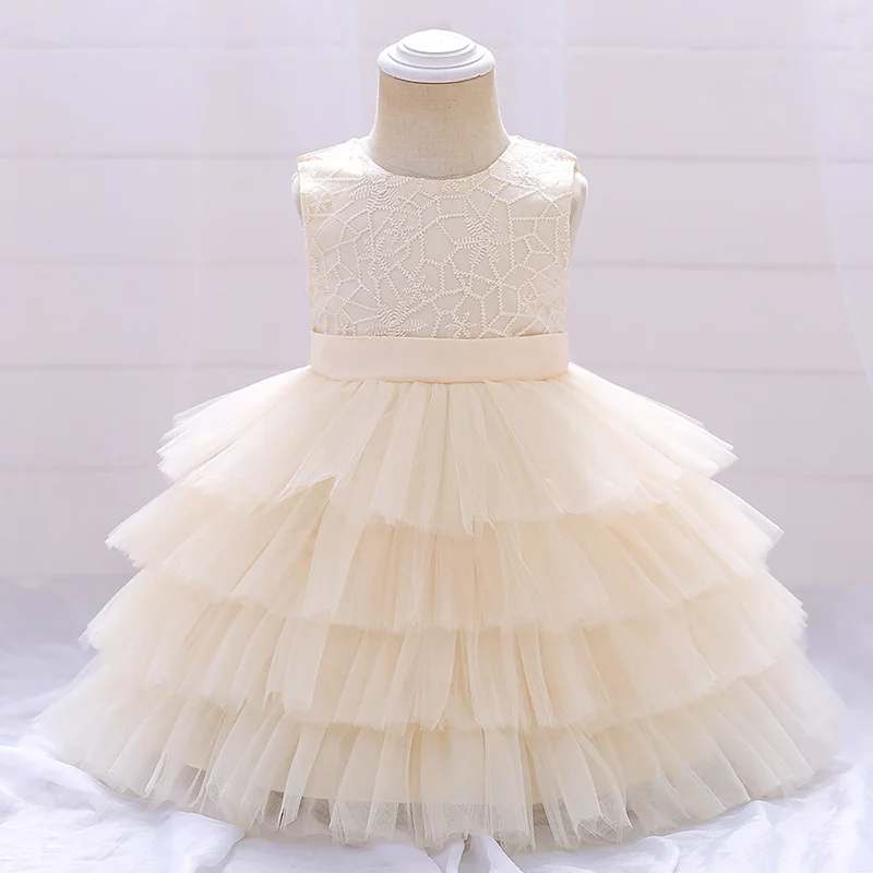 Toddler Baby Baptism Dresses5 4 3 2 Year Birthday Dress For Kids Girl Clothing Princess Party Christening Gown Tutu Costume