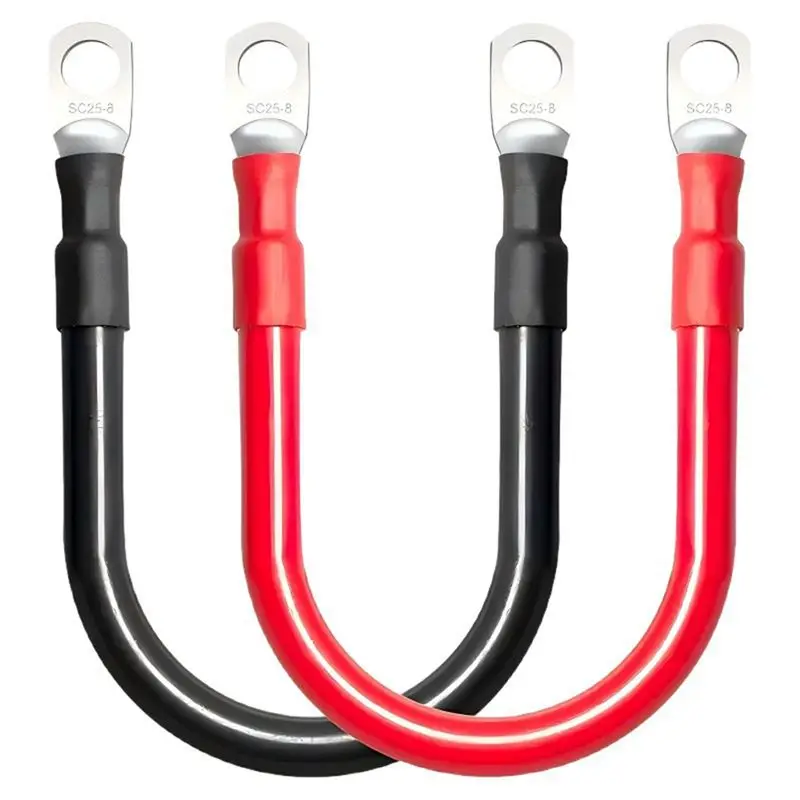 

Positive Negative Battery Inverter Cable Set 600V 6AWG Terminal Connections Car Battery Line Wires