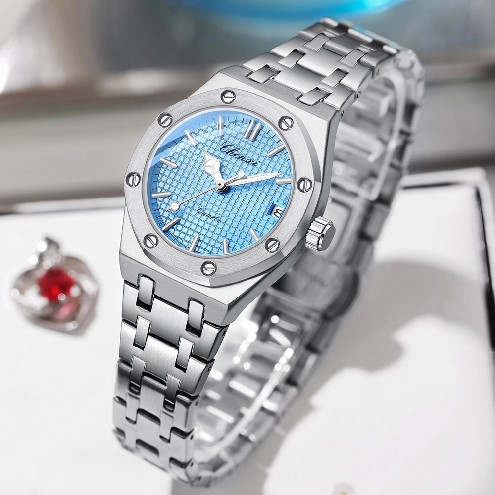 CHENXI Top Luxury Quartz Watch for Women Elegant Stainless Steel Watch Luminous Waterproof Date Wristwatch Ladies Dress Watch