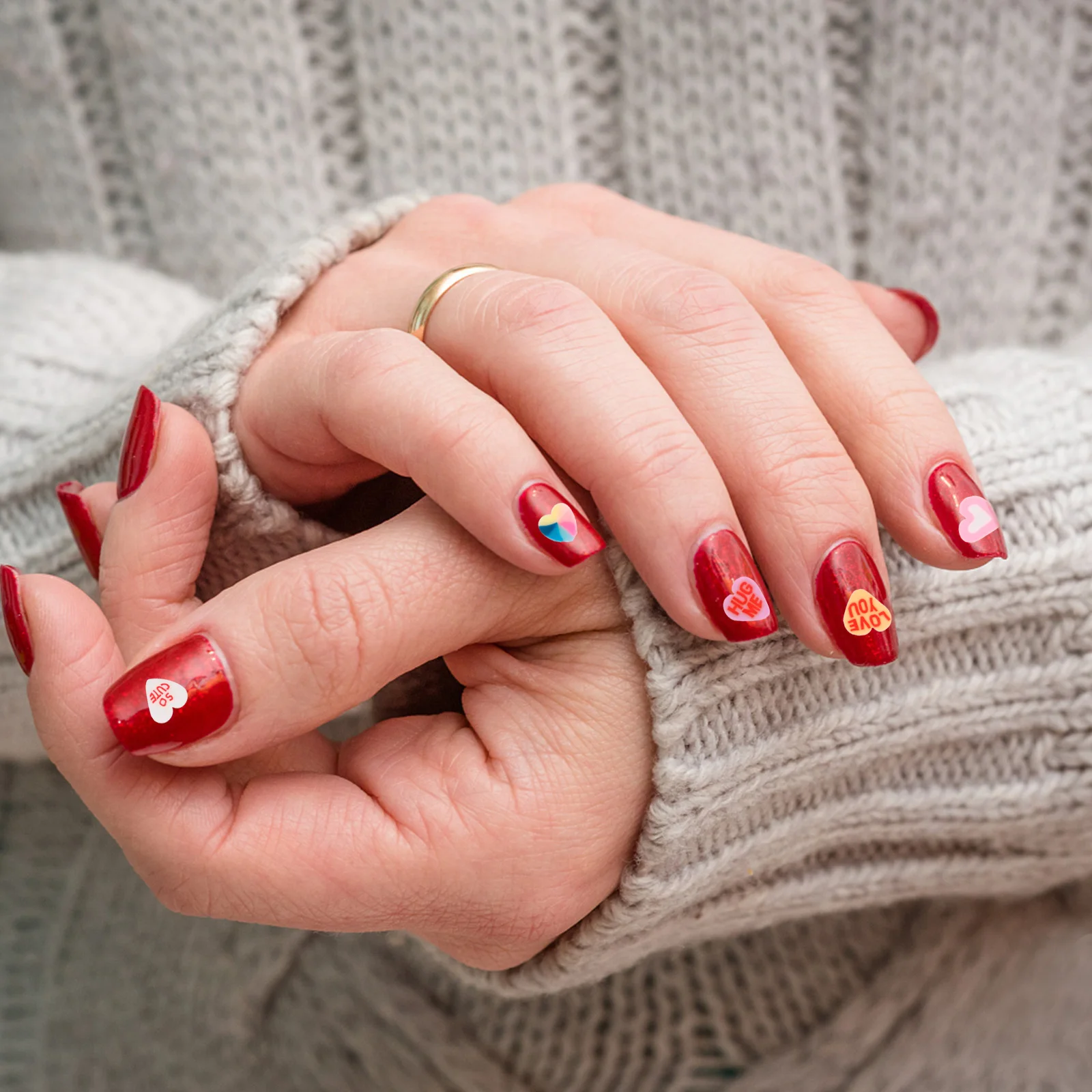 

3 коробки, День святого Валентина, сердце, ломтики глины для ногтей, классические романтические подвески для ногтей, натуральные искусственные украшения для ногтей