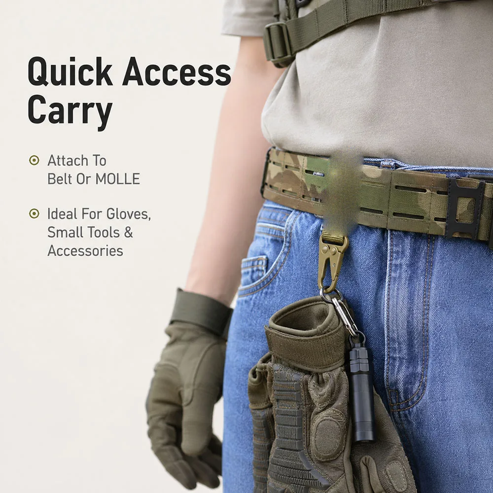 T-Shaped Tactical Gear Hook MOLLE Belt Hanging Clip Eagle Beak Snap Hook for Gloves Keys Tools Outdoor Utility Carry Accessories