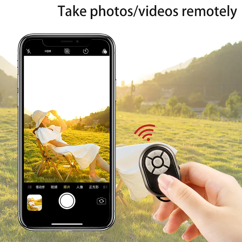 Mini Bluetooth Remote Control for TikTok Scrolling Selfie Photos Video Play Pause Page Turner for iPhone Xiaomi Android Phones