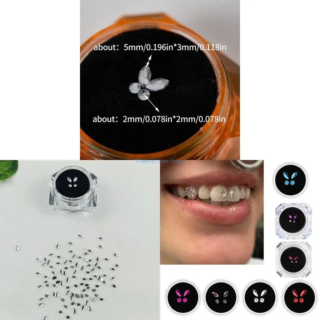 

652B Teeth Jewelry for Reflective Teeth Ornament-Decor Beauty Diamonds Teeth Decoration Reflective Teeth Women Teen