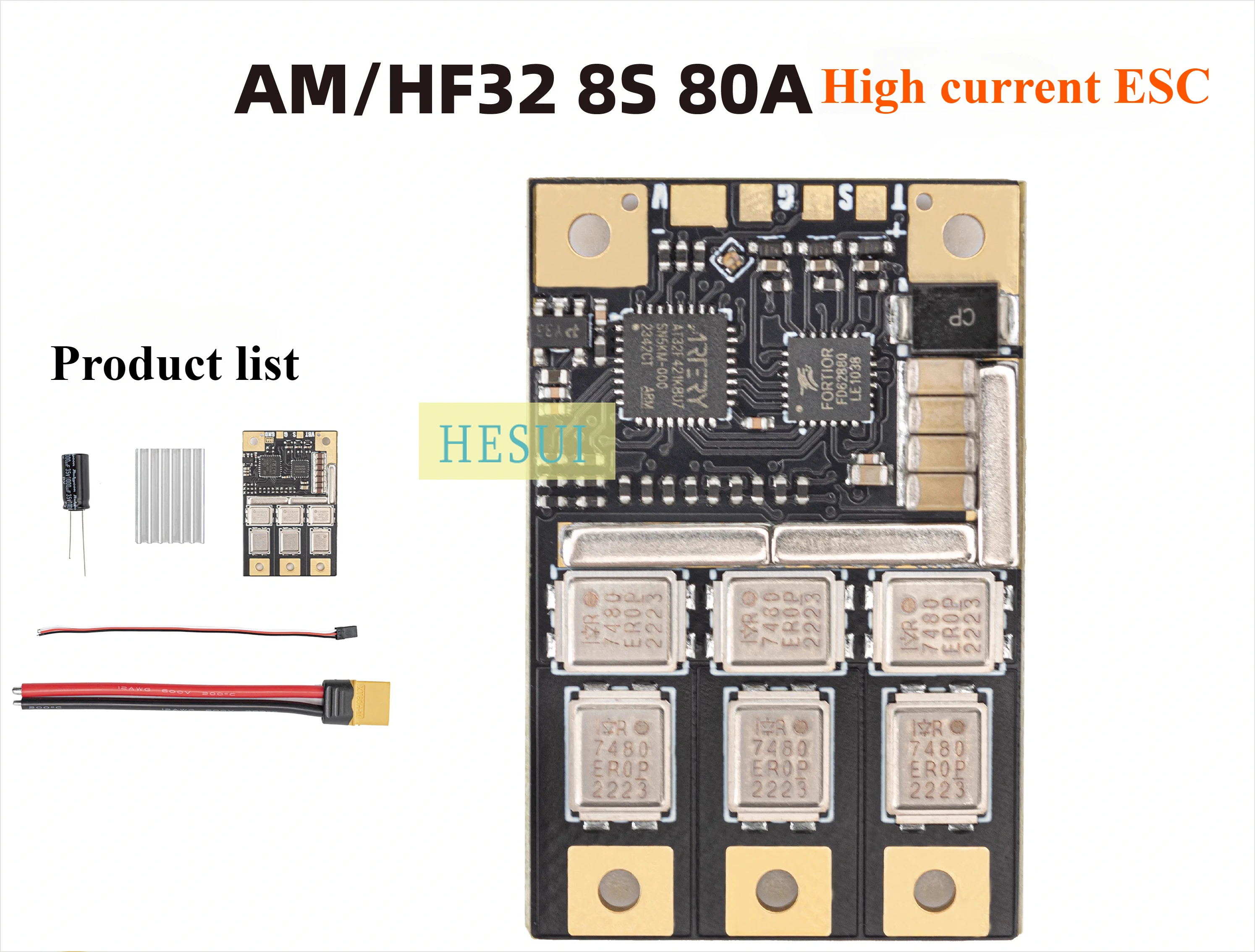 AM32 8S 80A Single ESC FPV racing drone Model Boat RC Car Fixed Wing UAV ESC Module Metal package MOS Big copper pipe BothSide