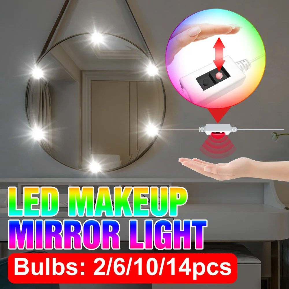 

Led Make Up Light USB Vanity Mirror Lamp Bathroom Dressing Table Light Makeup Mirror Led bulb Dimmable Room Decoration Modern