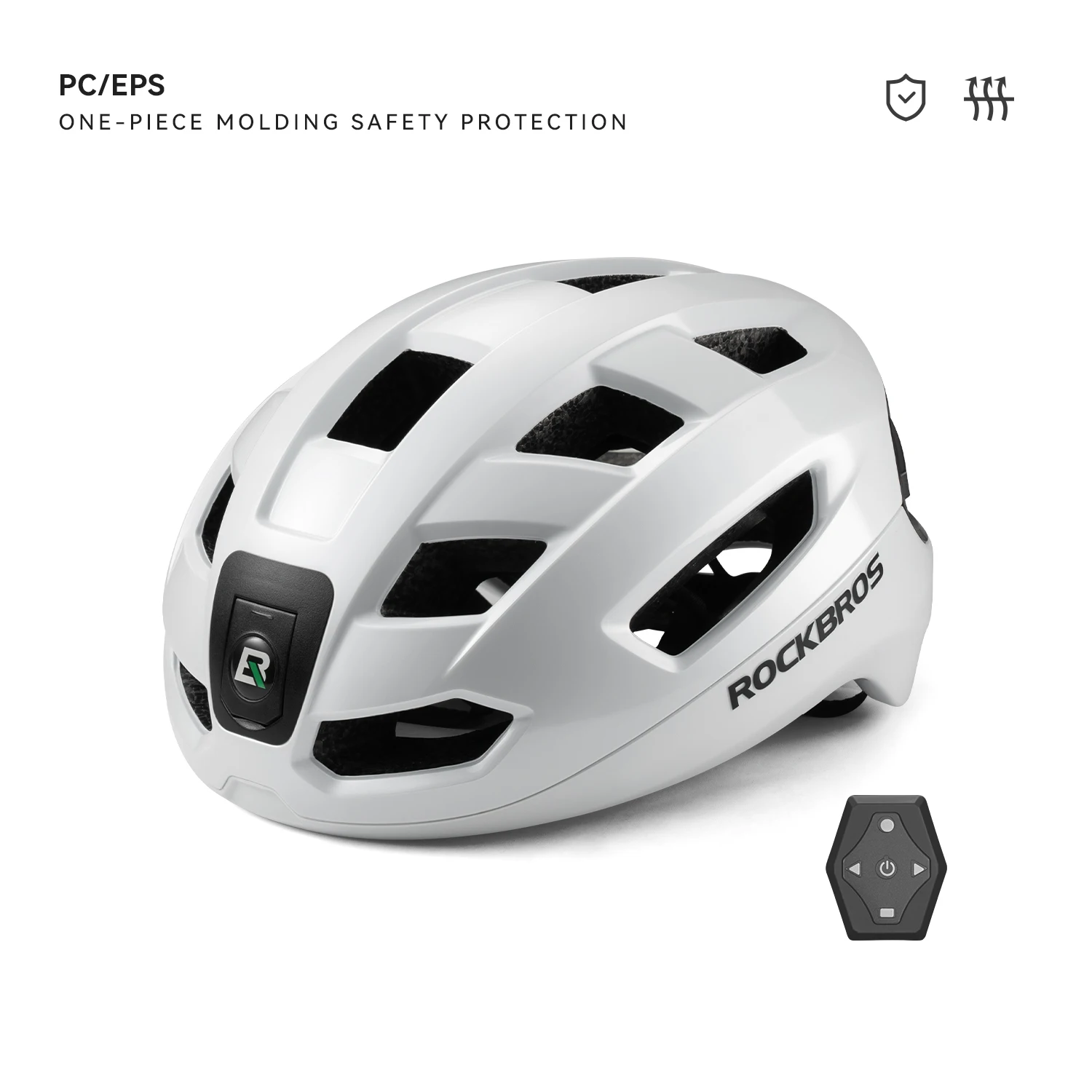 ROCKBROS Radfahrhelme mit Licht Leichtgewicht hoher Festigkeit Typ-C-Ladung intelligentem Fernbedienung sicherer Nacht-Radfahrhelme 6