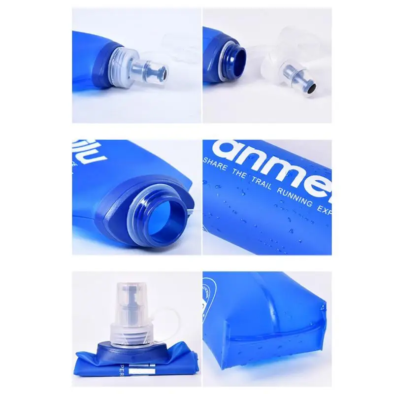 250ml 500ml Foldable Water Bag TPU Soft Water Bottle Sports Water Bottle Folding Soft Water Bag BPA Free Collapsible Soft Flask