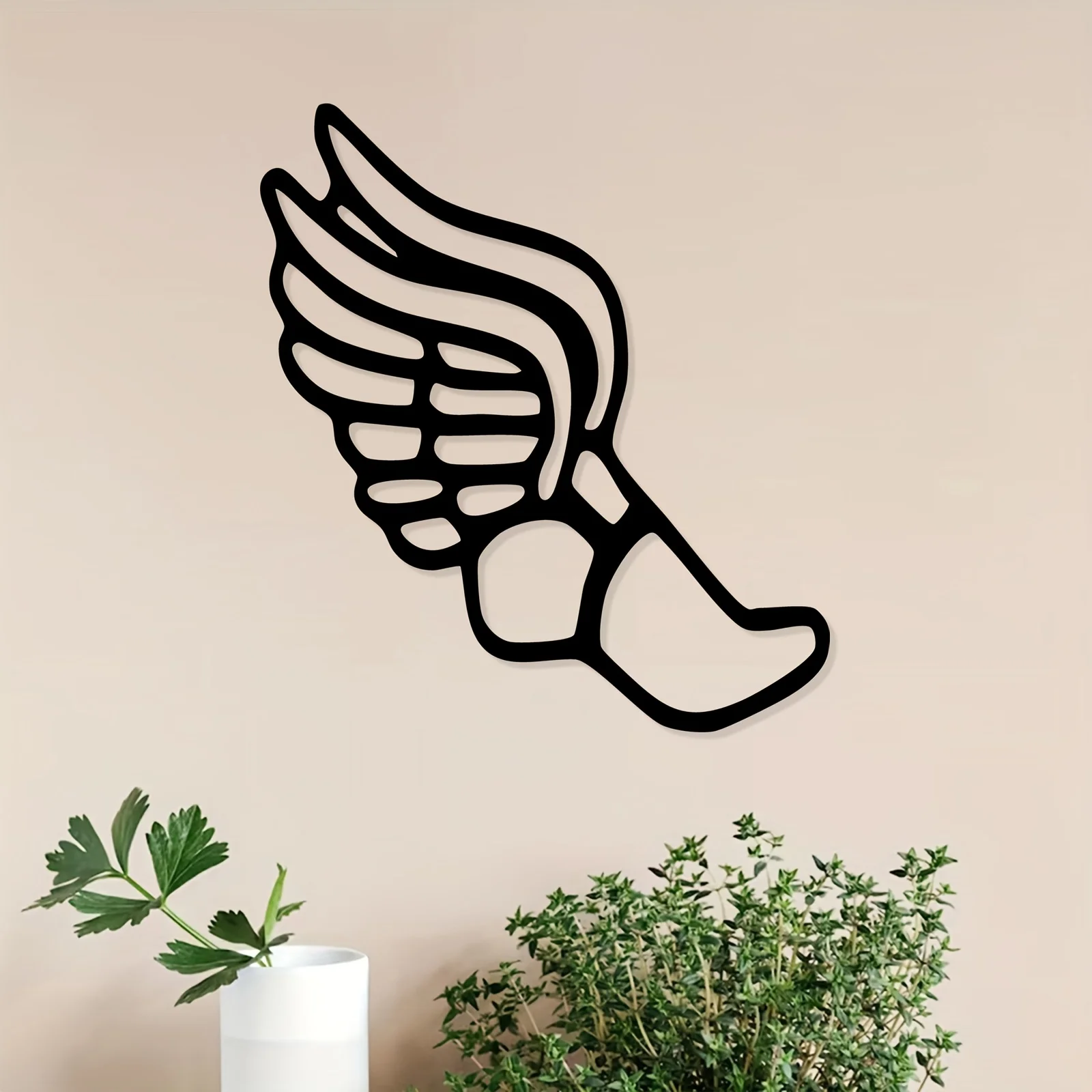 `Angel Wing Metal Wall Art,Rust‑Resistant Elegant Sculpture,Christmas Valentine's Day Gift,Angelic Home Wall Decor Ornament`