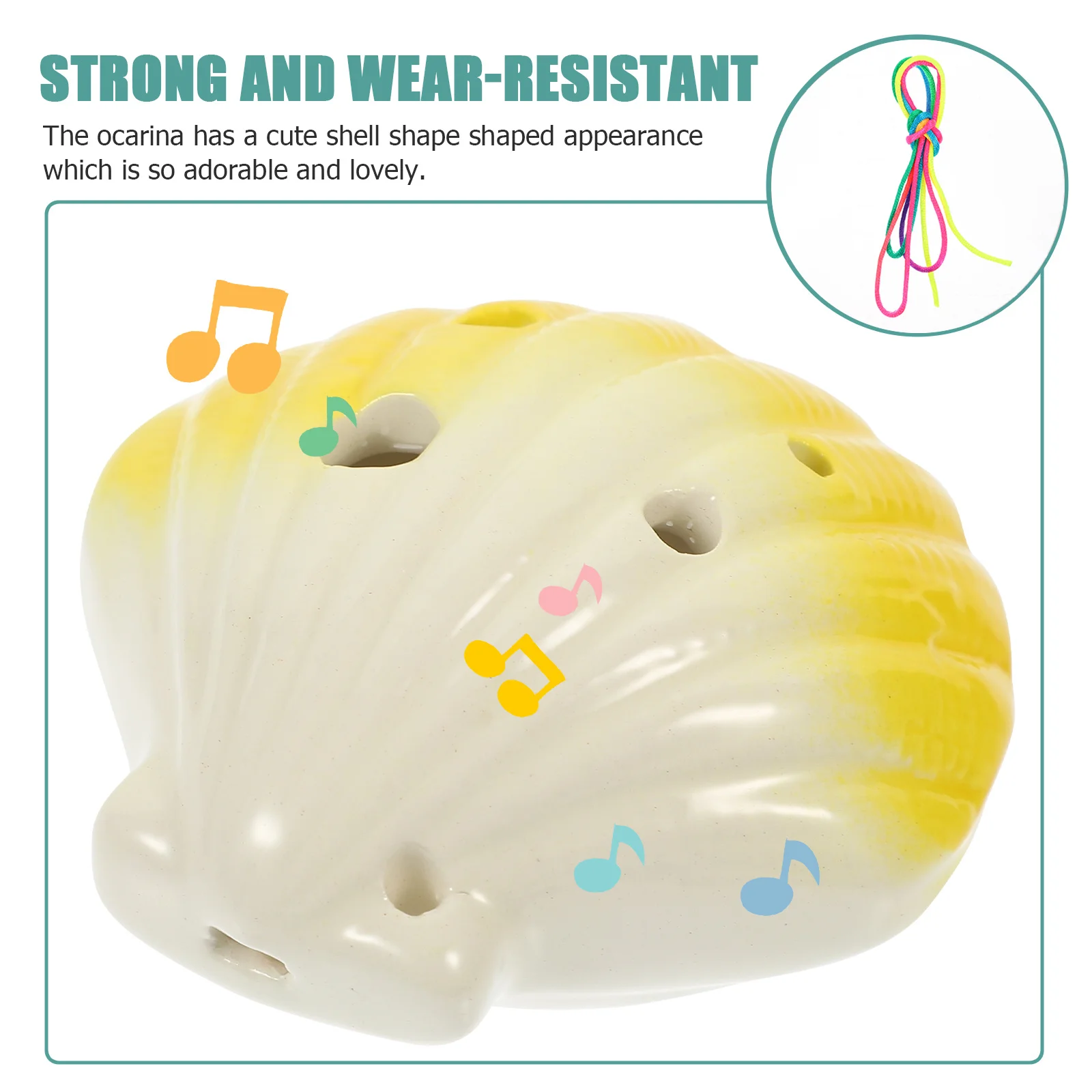 

Ceramic 6-Hole Ocarina Cute Shell Design Practice Wind Instrument for Beginners Kids Portable Music Instrument Gift