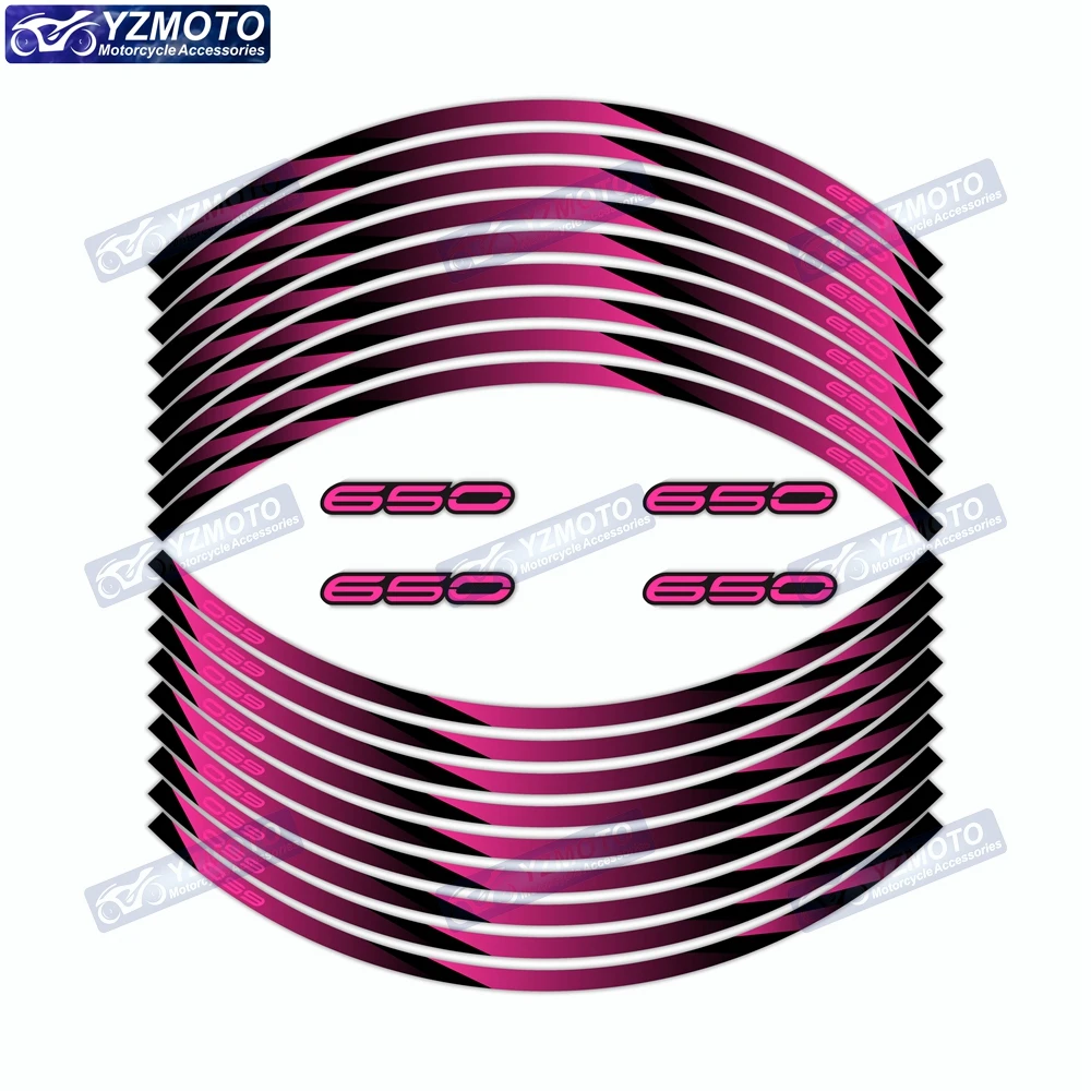 

For Kawasaki Z650 Motorcycle Front And Rear 17 Inch Wheel Hub Sticker Waterproof Reflective Decorative Rim Stickers Logo Decal