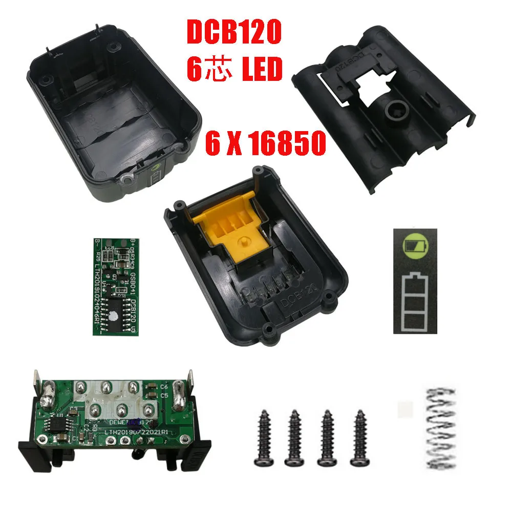 6X18650 DCB120 Batterie Kunststoff Fall PCB Lade Schutz Platine Box Für DeWalt 10,8 V 12 V Li-Ion Batterie dcb125 dcb127