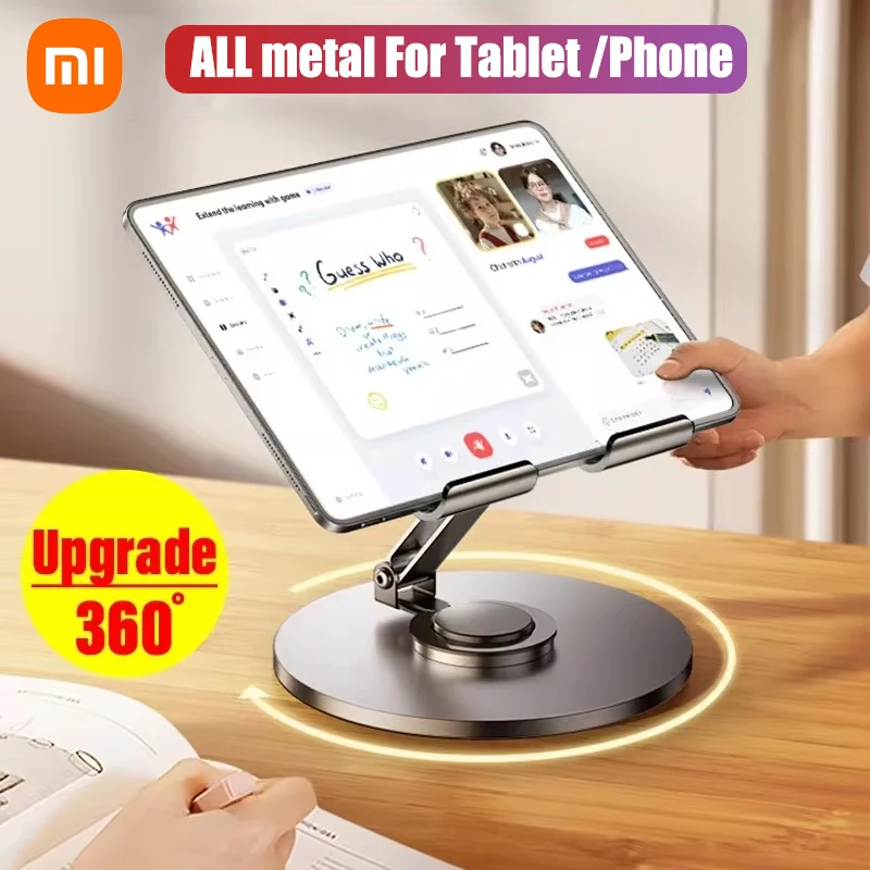 Xiaomi 360 Tablet Desk Mobile Phone Holder Stand Foldable Lazy Adjustable Alloy Aluminum Desktop Mount For iPhone iPad Samsung