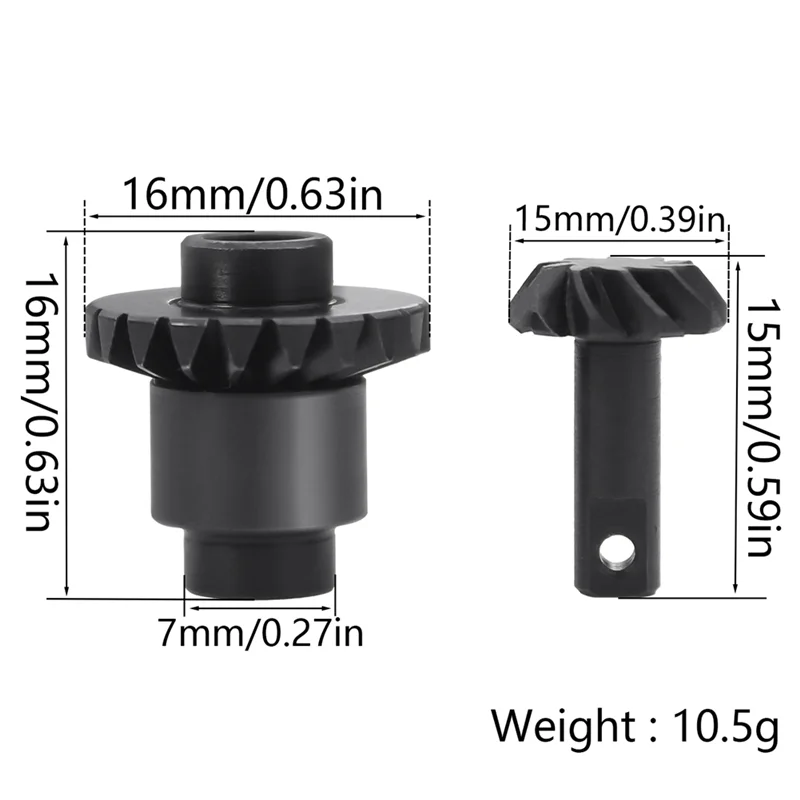 A47Z Overdrive Helical Axle Bevel Gear Set For 1/18 RC Crawler Redcat Ascent-18 Front Rear Axle Upgrades Part