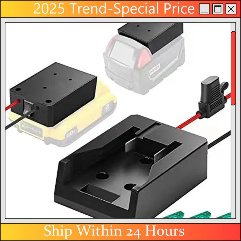 

A61Z Deals Power Wheels Battery Adapter Battery Adapter 14 AWG Black For Dewalt 20V Battery