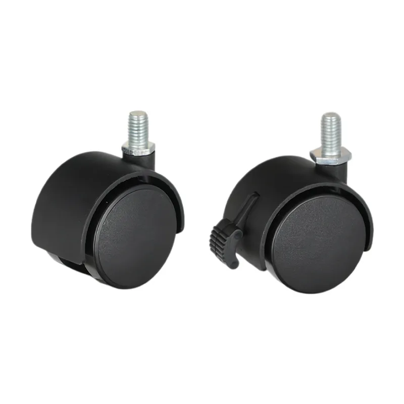 Furniture screw rod castersPVCSwivel casters1Inch1.5Inch2Plastic storage universal wheels