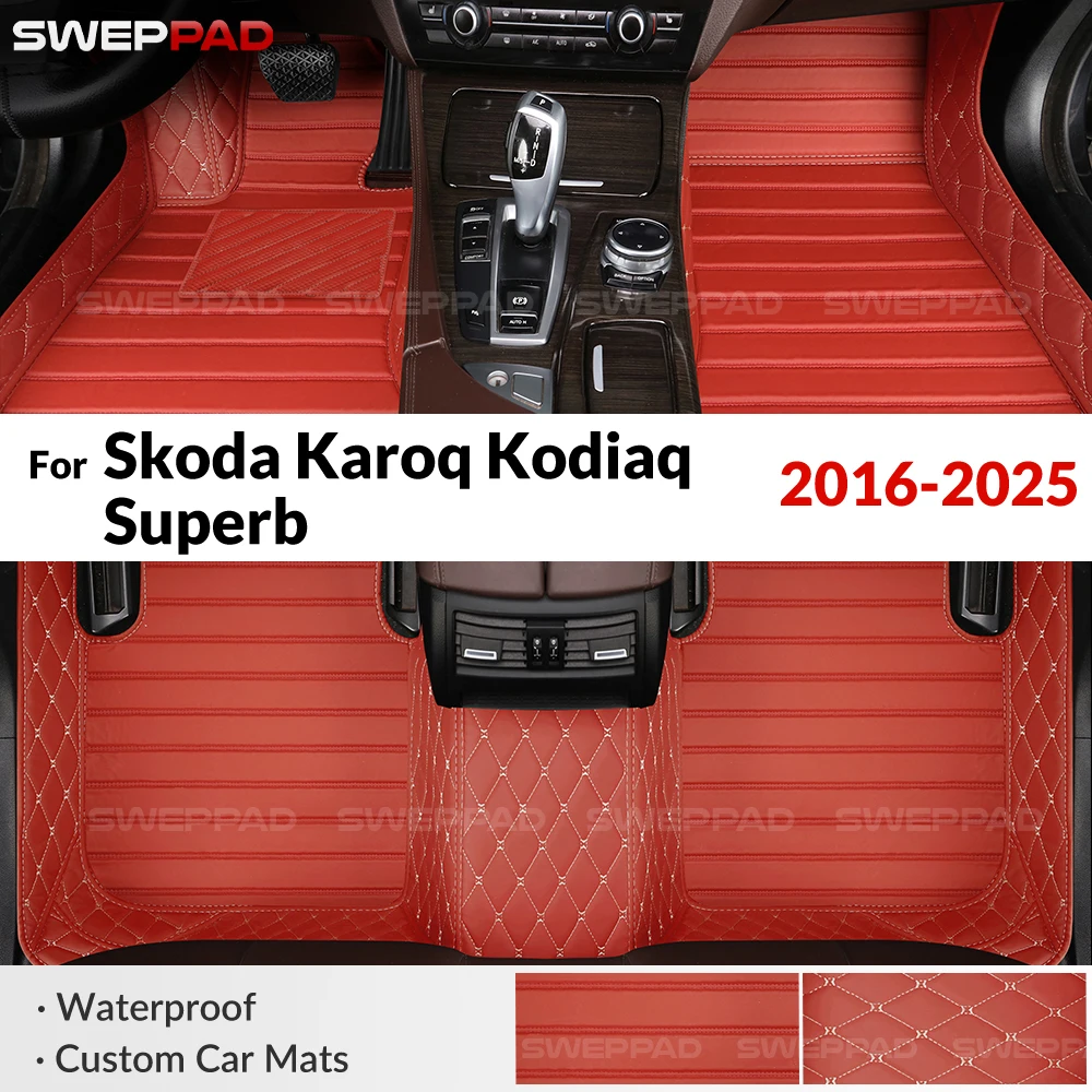 

For Skoda Karoq Kodiaq Superb 2016-2025 Custom Car Floor Mats Automobile Carpet Cover Interior Accessories Protective 2024 2023