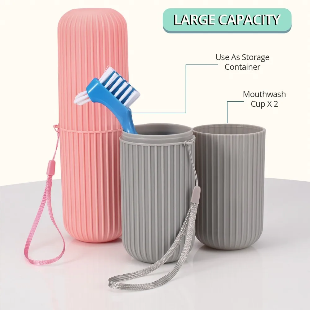 

Travel Toothbrush Case Portable Toothbrush Storage Box Containers Wash Cup Holder Organizer for Travel 4 colors