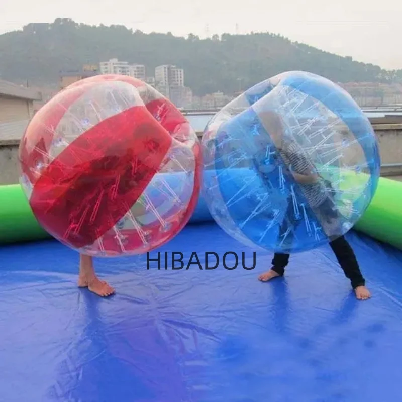 HIBADOU 팽창식 범퍼 버블 축구공, 어린이용 팽창식 바디 조브 볼, 직경 4 피트 (1.2 m)