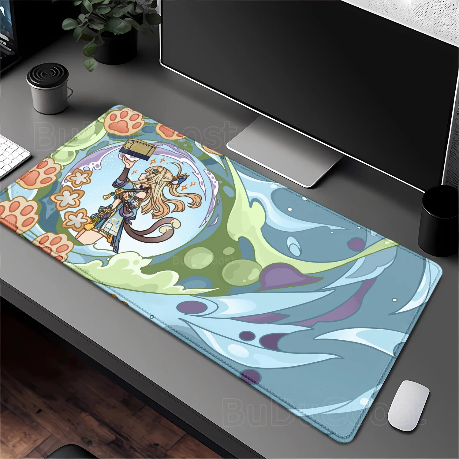 Genshin Impact Furina HuTao Shenhe YaeMiko Raiden Mousepad XXL Large offices accessories Mouse Pad