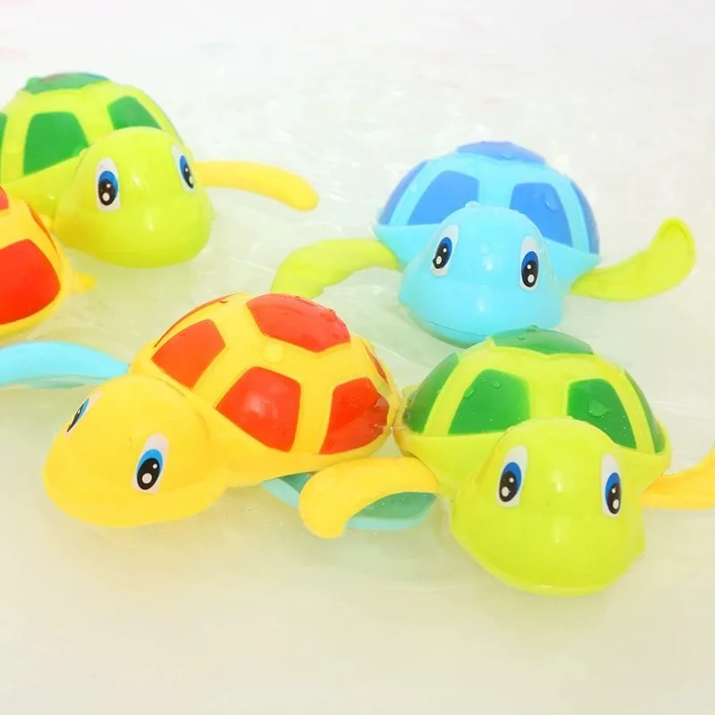 Bath toys small turtle on the chain children's water play set cool swim bathroom clockwork baby baby infant