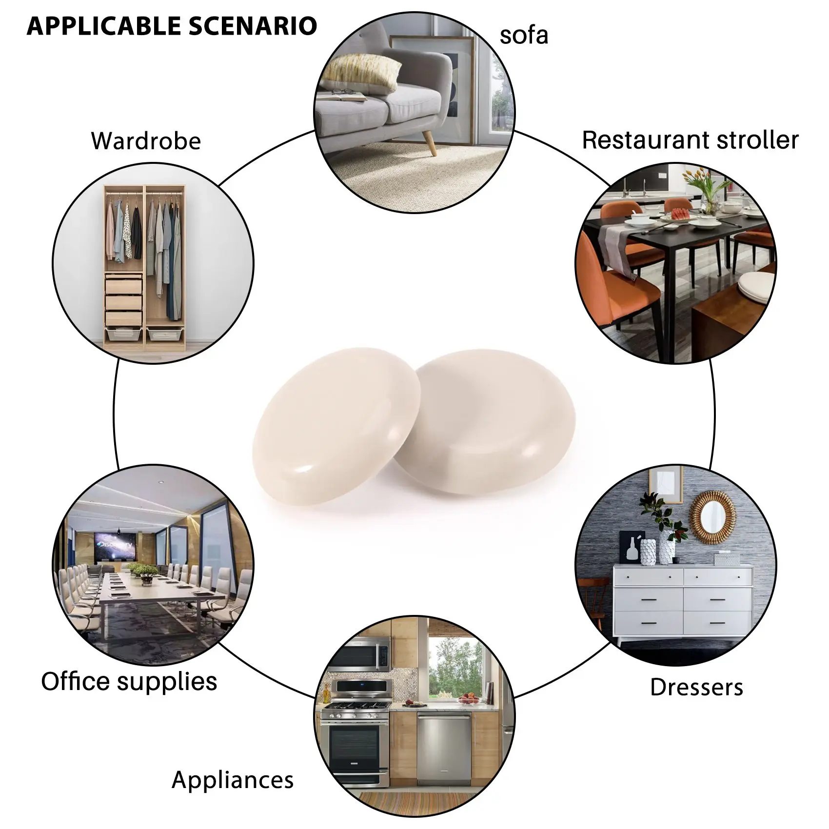 VEHO-Round Furniture Sliders Reusable Glider Moving Pad For Easily Moving Heavy Furniture On The Floor Carpet Surface