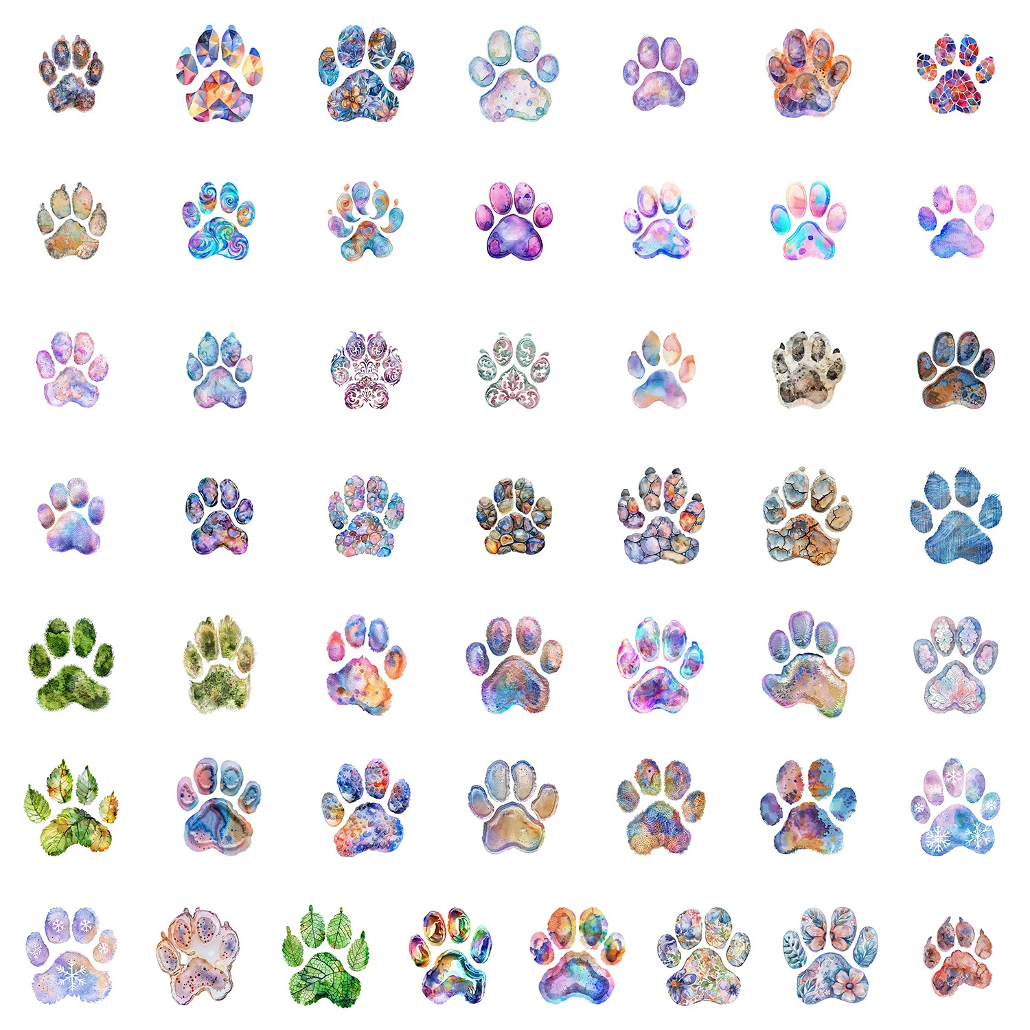 10/50PCS Farbe Klaue Drucken Aufkleber Lustige Tier Pfote Cartoon Aufkleber Katze Hund Graffiti DIY Laptop Telefon Gitarre auto Aufkleber Kinder Spielzeug