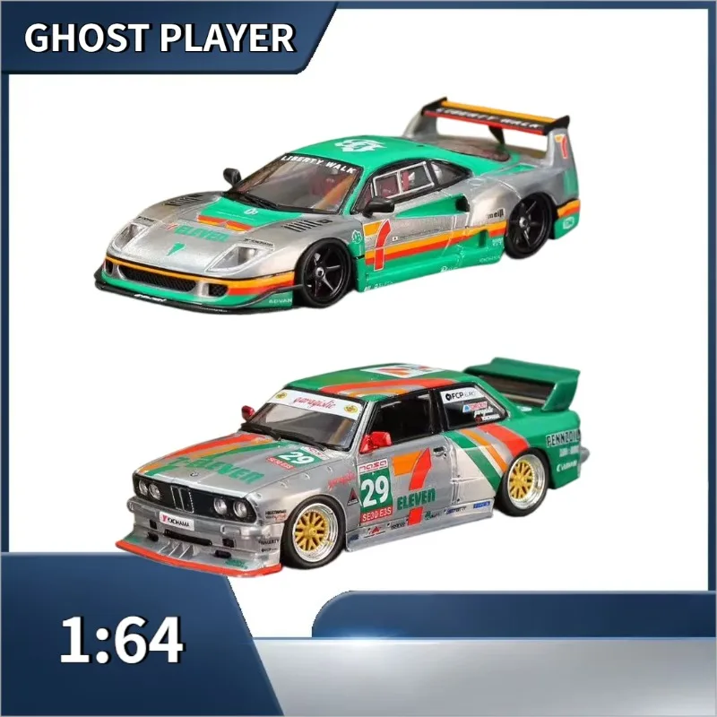 GHOST PLAYER 1:64 BMW M3 E30 711-Eleve Clear Coat Edition Modèle de voiture en alliage moulé, pièce décorative pour collection adulte.