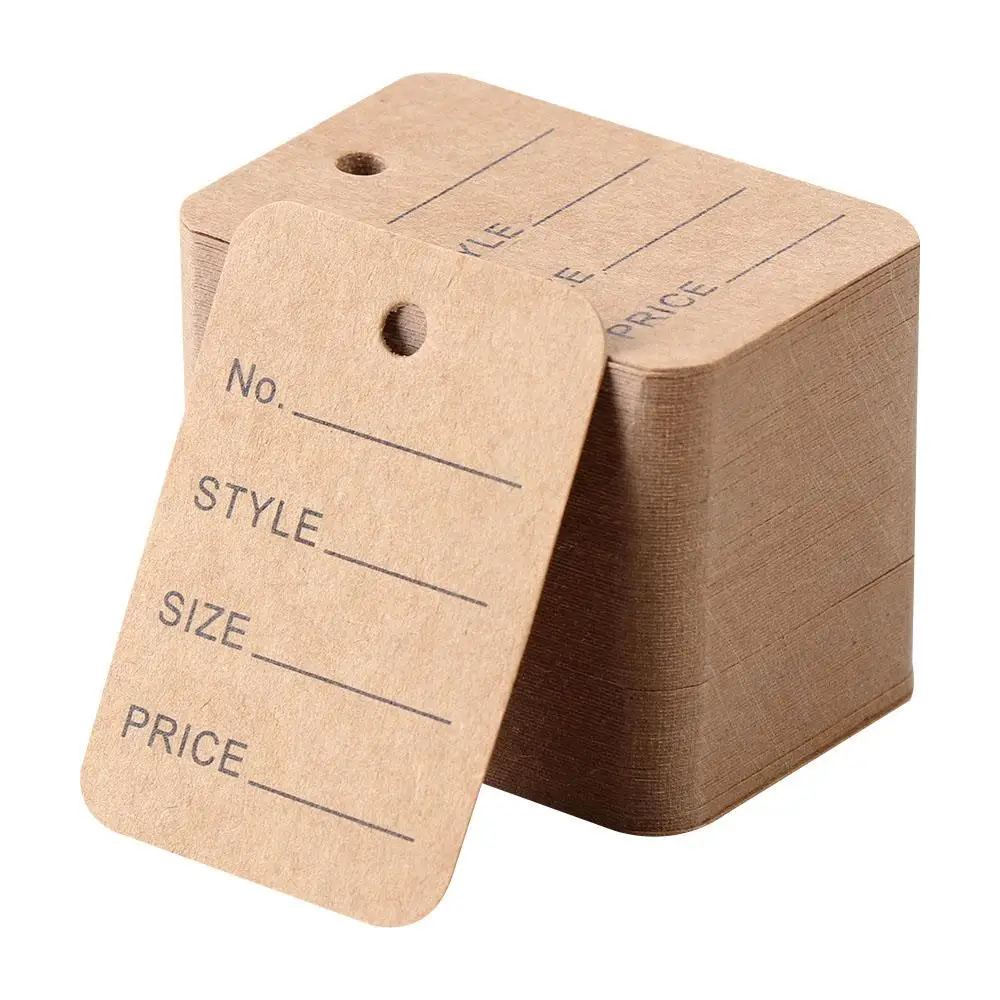 500/1000PCS DIY Retail Fittings Snap Lock Clothing Label Price Tags Hang Tag String Hangtags