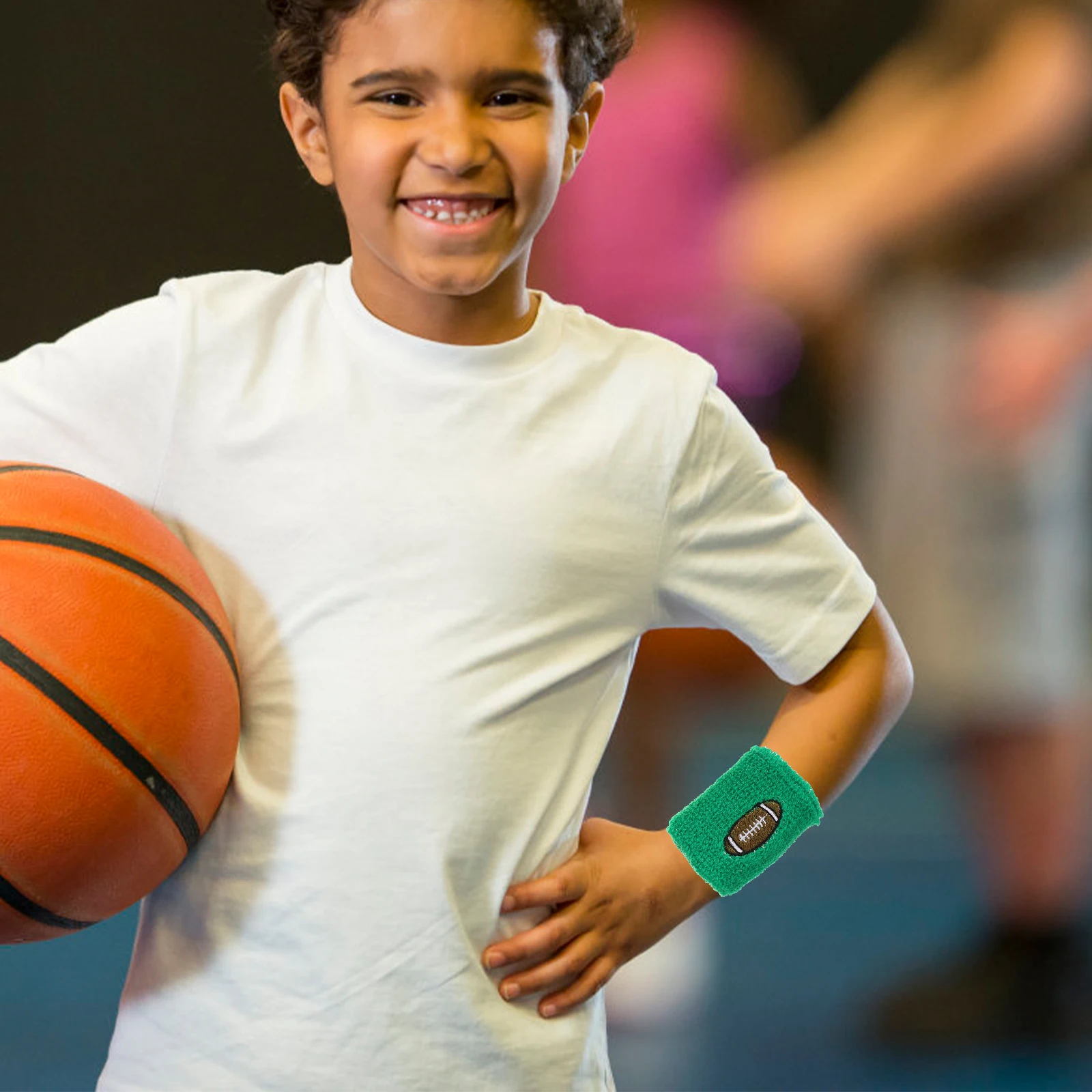 

6Pcs Sports Wristbands Kids Sweatbands Athletic Wrist Sweat Bands for Basketball Football Tennis Running Sports Party Favors