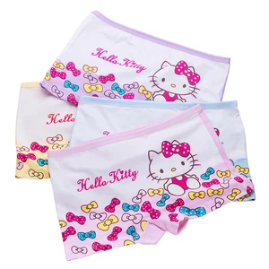 سراويل Hello Kitty للبنات، 100٪ قطن، ناعم، كرتوني لطيف، ملابس داخلية للأطفال للبنات، سراويل ملاكم للأطفال، مسامى، 4 قطع / الكثير أفضل 10 ملخصات Hello Kitty مبيعا - No7