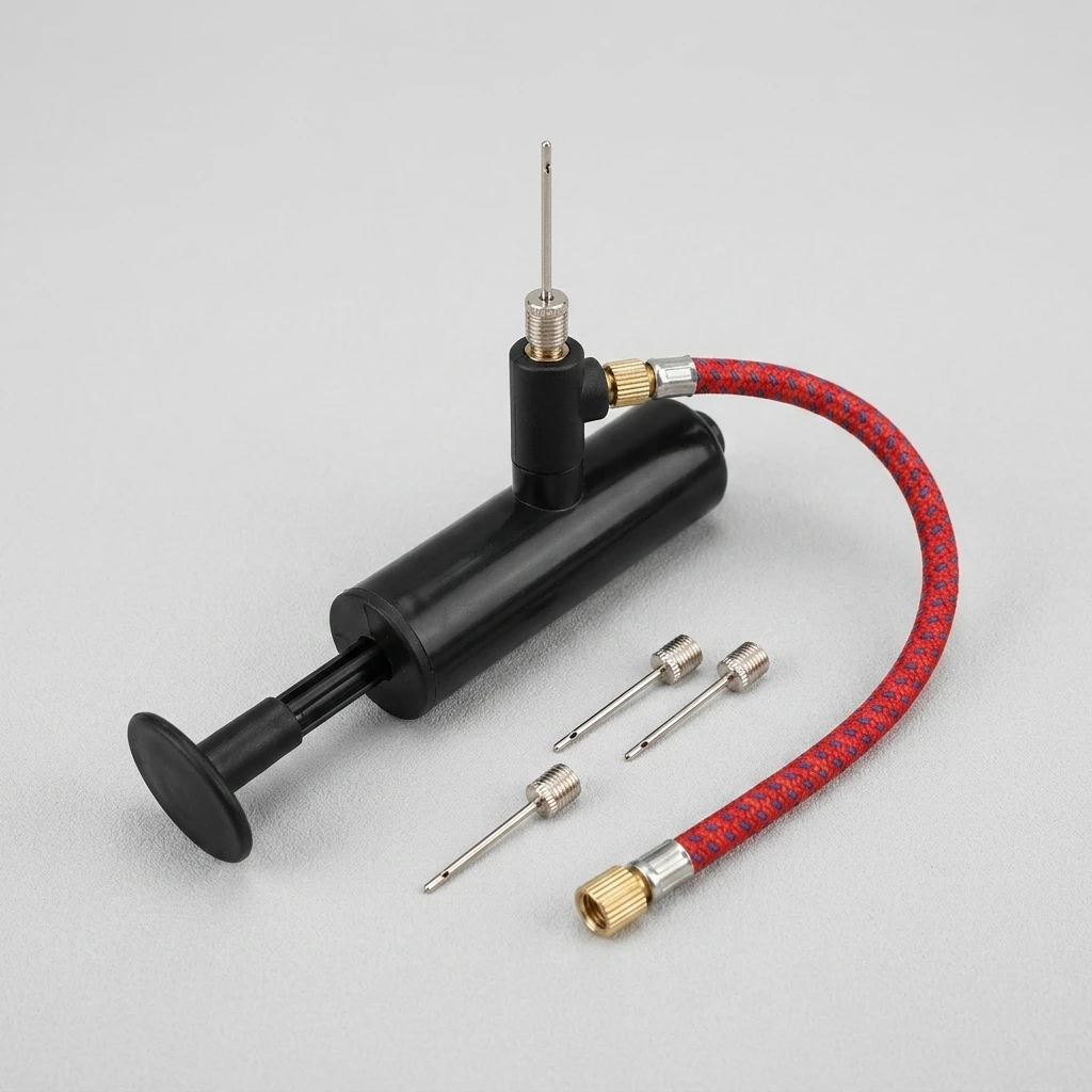 6 Inch Handheld Plastic Pump With Extension Hose And Ball Needles For Basketball Football