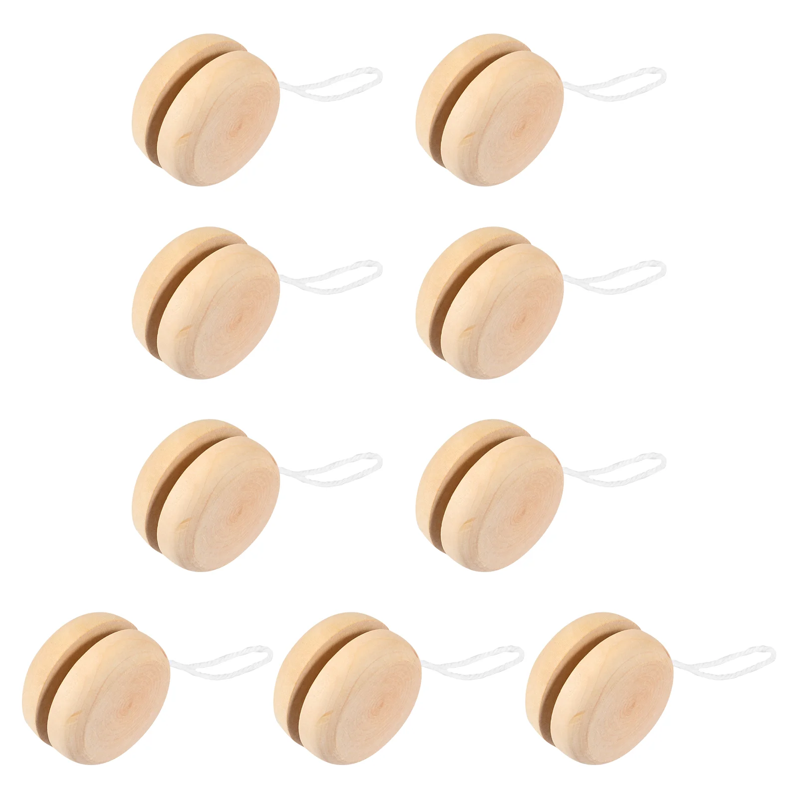 

10 Pcs Graffiti Yo-yo Child Responsive Ball Wood Kids Gift Toys Unfinished Painting Wooden