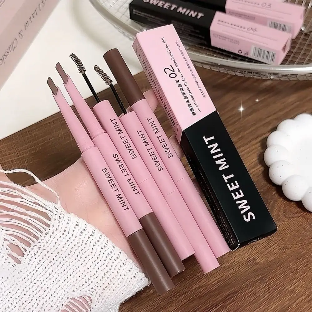 New Double Head Eyebrow Pencil Matte Finish Waterproof Makeup Pencil Multi-use Smooth Texture Eyebrow Gel Daily Use