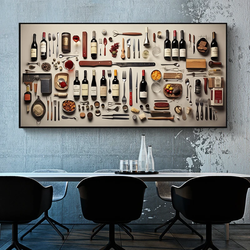 ภาพวาดบนผ้าใบขนาดใหญ่แบบไร้กรอ - Wine Bottle Size บทวิจารณ์และราคา