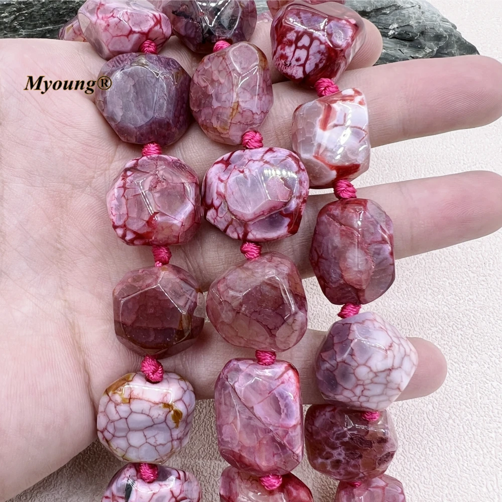 Multicolor Irregular Large Dragon Veins Agates Stone Cutting Nugget Beads For DIY Jewelry Making MY230663