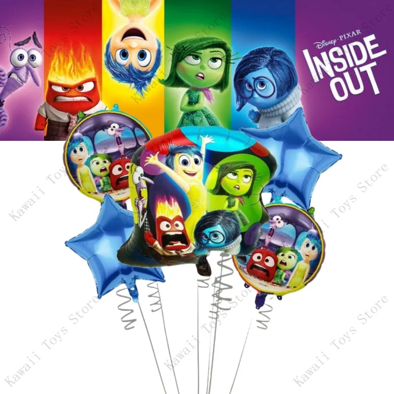 Disney Film Inside Out 2 Ballons Kids Birthday Decoration Party Supplies Foil Balloons Accessories Children Room Decor Toys Gift