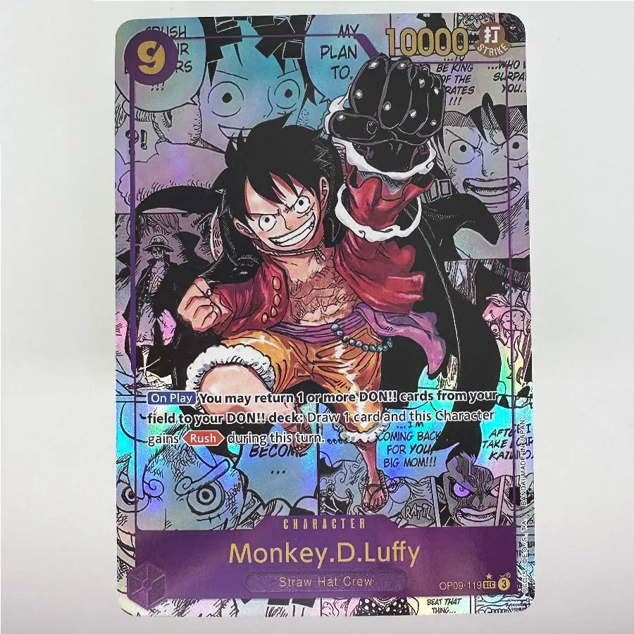 One Piece TCG Proxy card Luffy Manga Parallel Full Set Wanted Gear5 Nika Comic Art Foil Cards Anime Collection Trading Cards