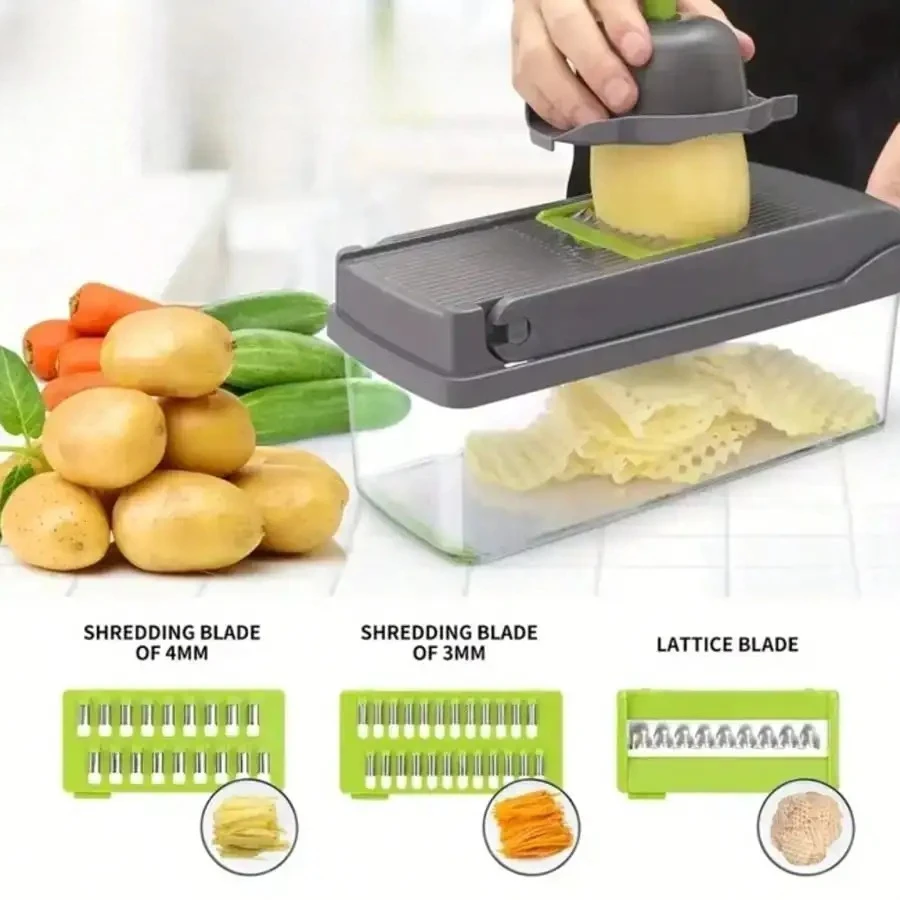 

Многофункциональный измельчитель овощей, лукорезка, терка и слайсер для быстрого и удобного приготовления пищи