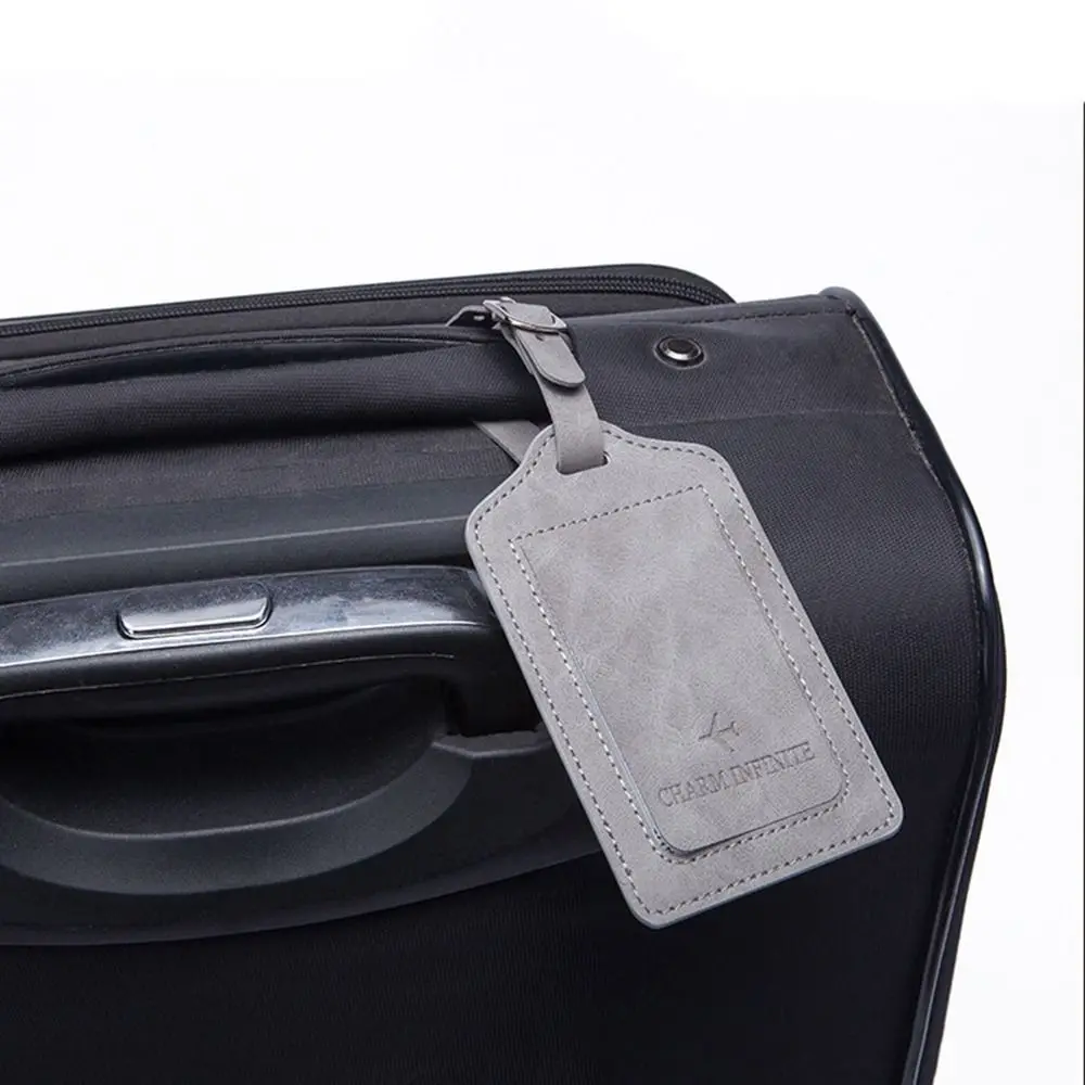 PU Leather Suitcase Tag Baggage Name Tags Airplane Check-in Boarding Pass Luggage Tag Airplane Suitcase Tag Travel Accessories
